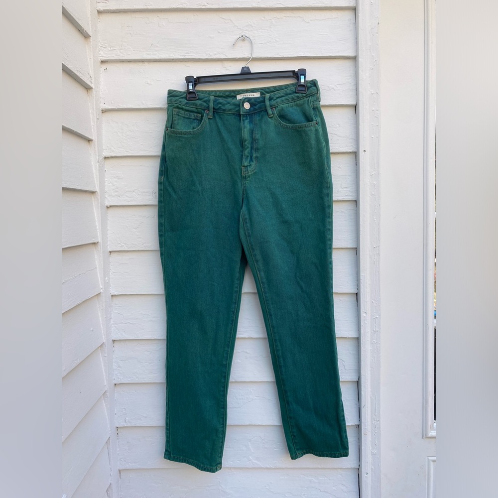 PacSun Forest Green Women's Straight Leg High Rise Mom Jeans 26